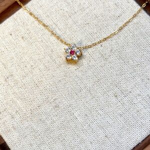 Gold and Silver Floral Pendant Necklace